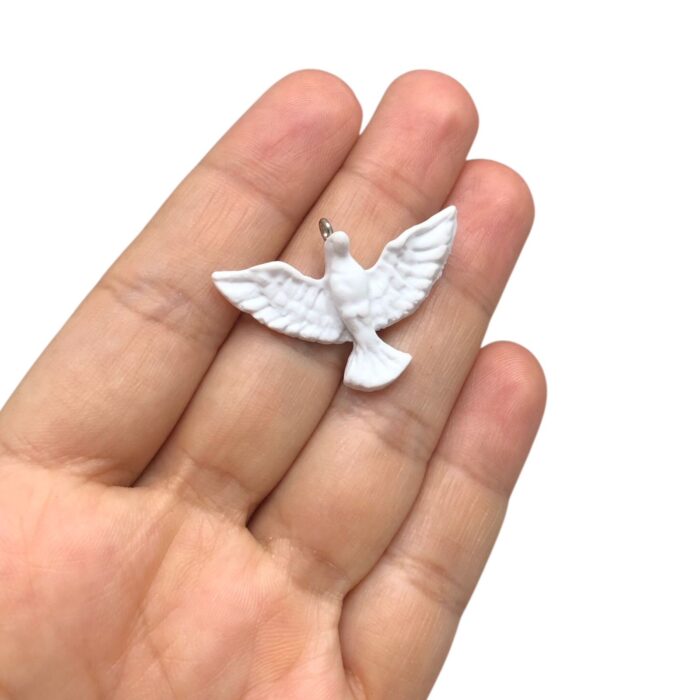 Aplique Espirito Santo c/ Pitão 25x35mm Biscuit - 1 Und - Imagem 2