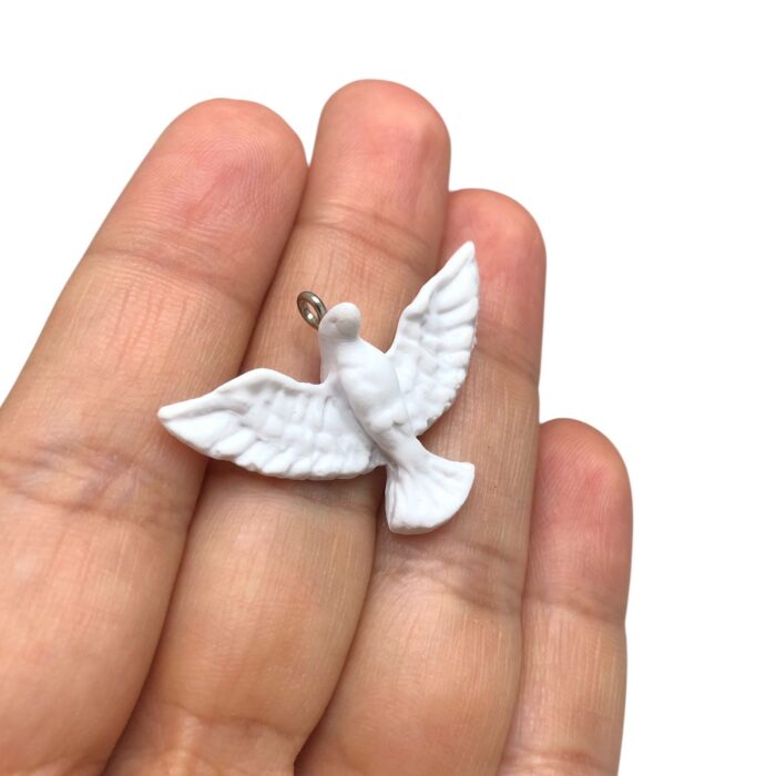 Aplique Espirito Santo c/ Pitão 25x35mm Biscuit - 1 Und - Imagem 3