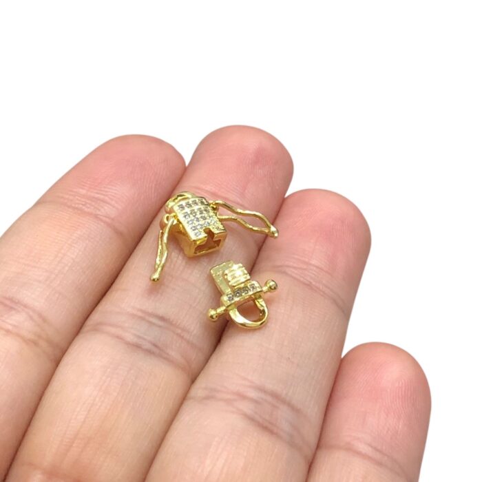 Fecho Gravata 6x16mm Dourado Exclusivo - 1 Und - Imagem 2
