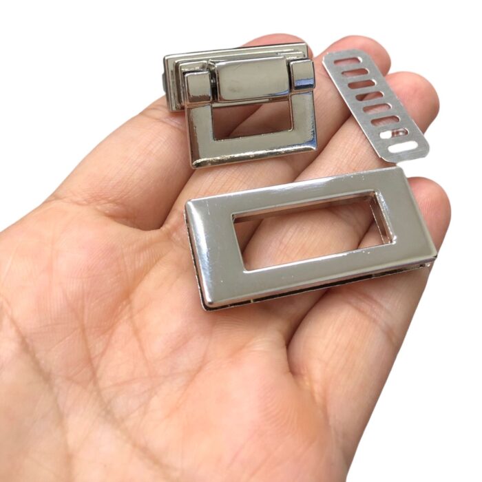Fecho P/ Bolsa 2x4,5cm Níquel – Und - Imagem 2
