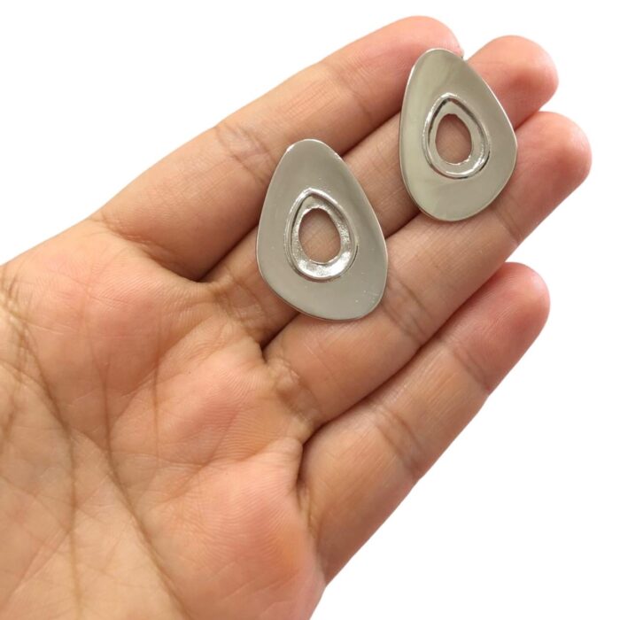 Base Brinco Disforme 34mm Níquel - 1 Par - Imagem 2
