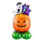 Balão Halloween Abóbora Em Pé 120cm Plástico - 1 Und