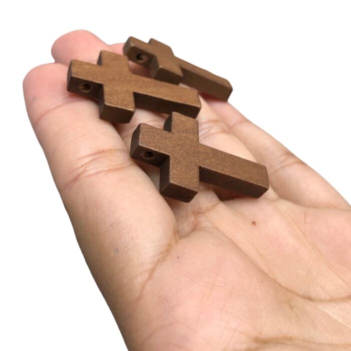 Pingente Cruz 22x33mm Madeira - 1 Und - Imagem 4
