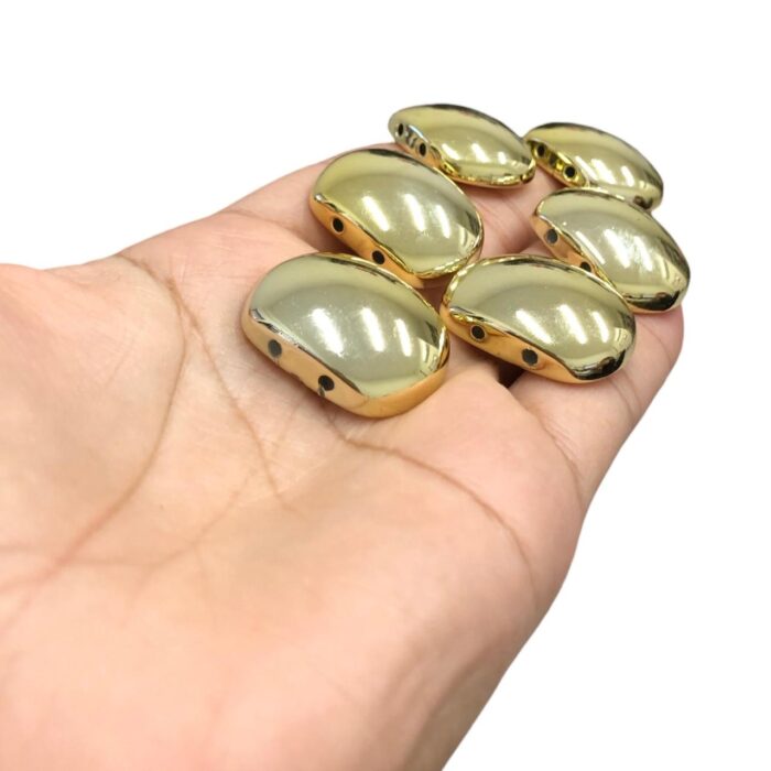 Entremeio Pentágono Abs 22x28mm Dourado – C/ 6 Unds - Imagem 2