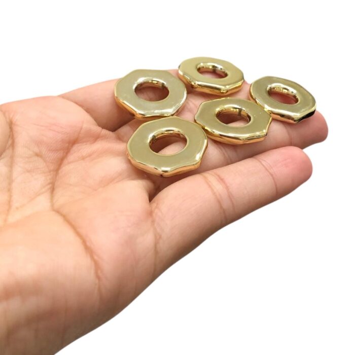 Entremeio Redondo Abs 23mm Dourado - 5 Unds - Imagem 3