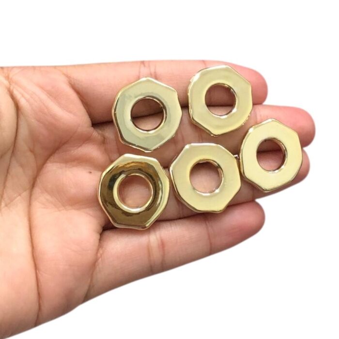 Entremeio Redondo Abs 23mm Dourado - 5 Unds - Imagem 2