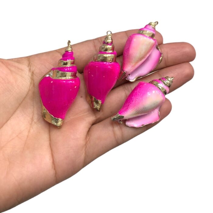 Pingente Concha 45mm Rosa C/ Dourado - 1 Und - Imagem 2