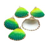Pingente Concha do Mar Verde C/ Dourado – 1 Und