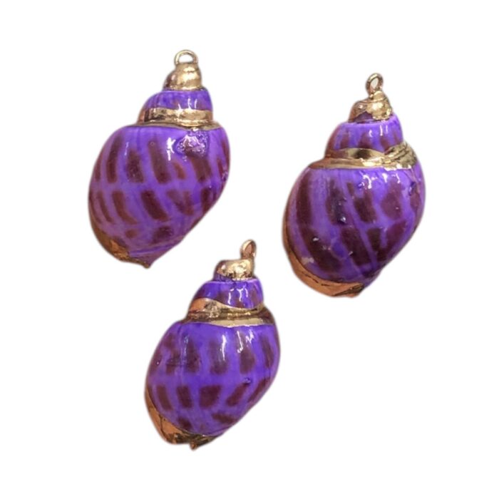 Pingente Concha do Mar Roxo C/ Dourado – 1 Und - Imagem 1