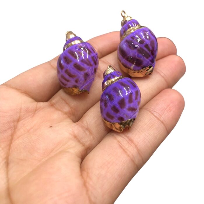 Pingente Concha do Mar Roxo C/ Dourado – 1 Und - Imagem 3