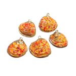 Pingente Concha do Mar Multicor C/ Dourado – 1 Und