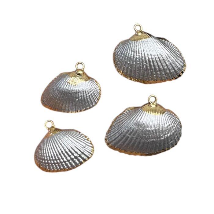 Pingente Concha do Mar Abs Prata C/ Dourado – 1 Und - Imagem 1