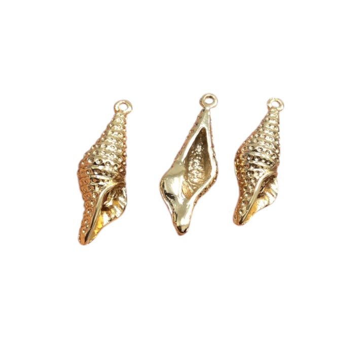 Pingente Concha do Mar 30mm Dourado – 1 Und - Imagem 1