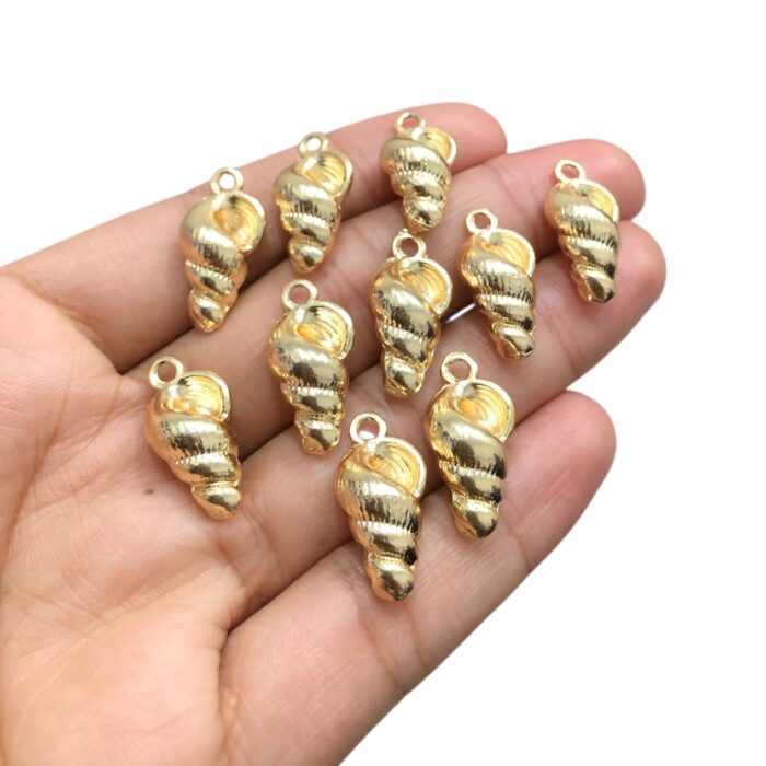 Pingente Concha do Mar 22mm Dourado – 1 Und - Imagem 3