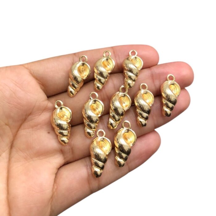 Pingente Concha do Mar 22mm Dourado – 1 Und - Imagem 2