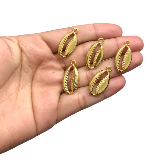 Pingente Búzio 24mm Dourado - 1 Und - Imagem 2