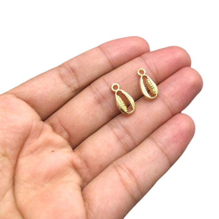 Pingente Búzio 15mm Dourado – 2 Unds - Imagem 3
