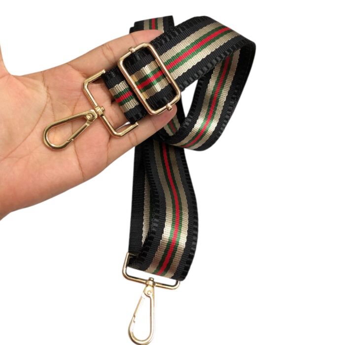 Alça Bolsa Tecido 140cm C/ Mosquetão Dourado – 1 Und - Imagem 2