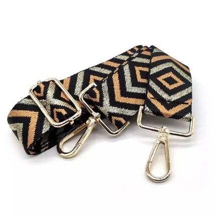 Alça Bolsa Tecido 140cm C/ Mosquetão Dourado – 1 Und