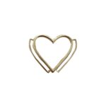 Entremeio Passante Coração 54mm Dourado - 1 Und