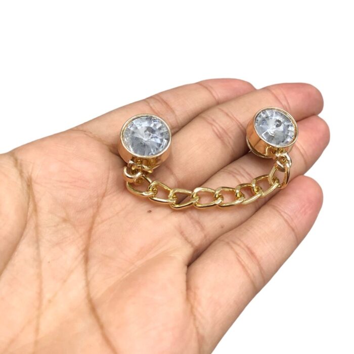 Aplique P/ Crocs 8cm C/Strass Dourado - 1 Und - Imagem 3