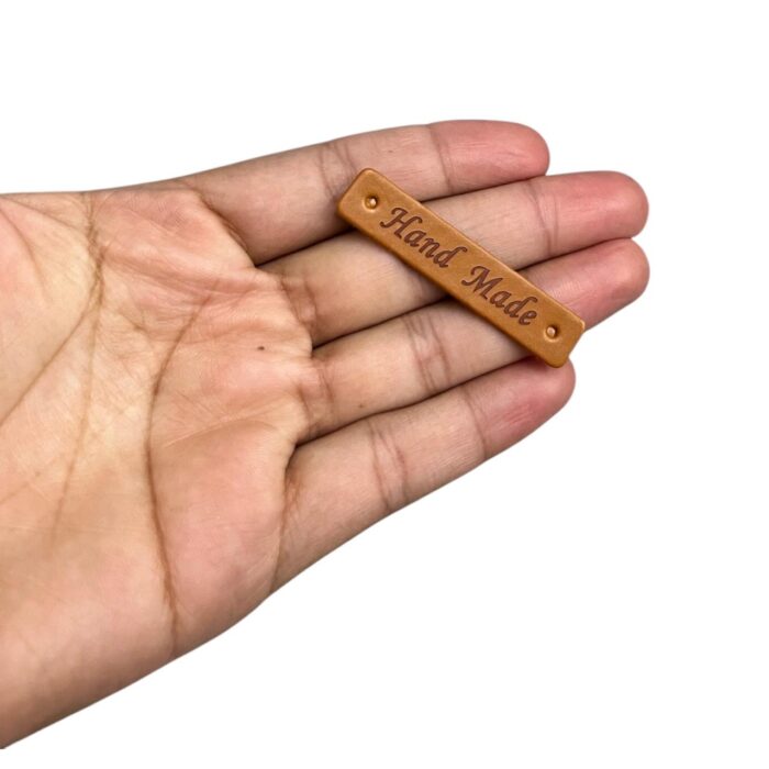 Etiqueta Retangular 5x1cm Couro - 1 Und - Imagem 2