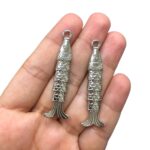 Pingente Peixe Trabalhado 53mm Níquel - 1 Und - Imagem 3