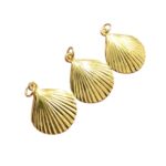 Pingente Concha 23mm C/Argola Dourado - 1 Und