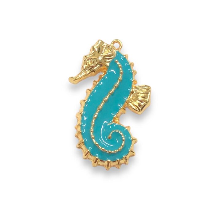 Pingente Cavalo Marinho 50mm Dourado - 1 Und - Imagem 1