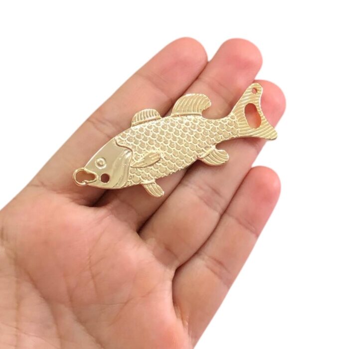 Pingente Peixe 72mm Dourado - 1 Und - Imagem 2