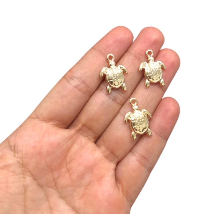 Pingente Tartaruga 18mm Dourado - 1 Und - Imagem 2