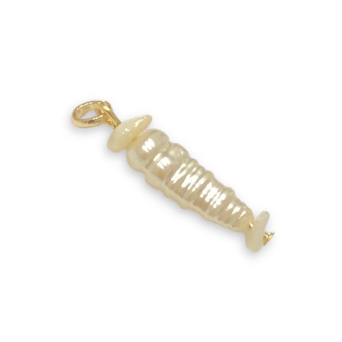 Pingente Pérola 28mm Disforme C/ Argola Dourado - 1 Und - Imagem 1