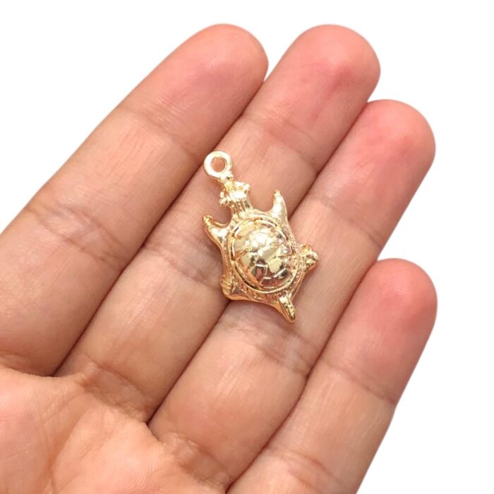 Pingente Tartaruga 30mm Dourado - 1 Und - Imagem 2