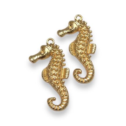 Pingente Cavalo Marinho 32mm Dourado – 1 Und