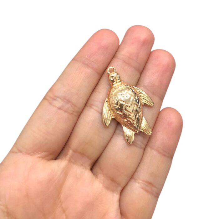 Pingente Tartaruga 37mm Dourado – 1 Und - Imagem 2