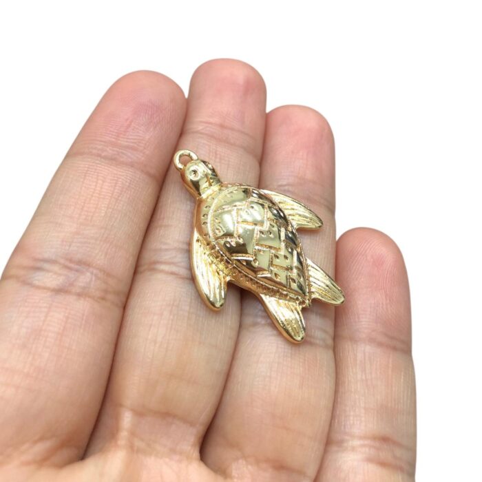 Pingente Tartaruga 37mm Dourado – 1 Und - Imagem 3