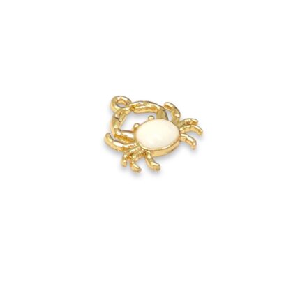 Pingente Caranguejo C/ Resina 18mm Dourado - 1 Und