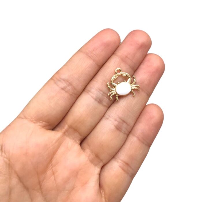 Pingente Caranguejo C/ Resina 18mm Dourado - 1 Und - Imagem 2