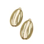 Pingente Buzio 42mm C/ Resina Dourado - 1 Und