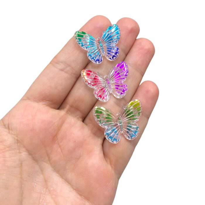 Conta Infantil Borboleta 22mm Acrílico - 20 Gramas - Imagem 2