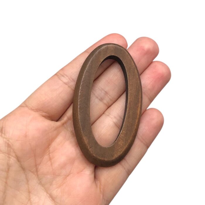 Argola Oval 4x7cm Madeira - 1 Und - Imagem 2
