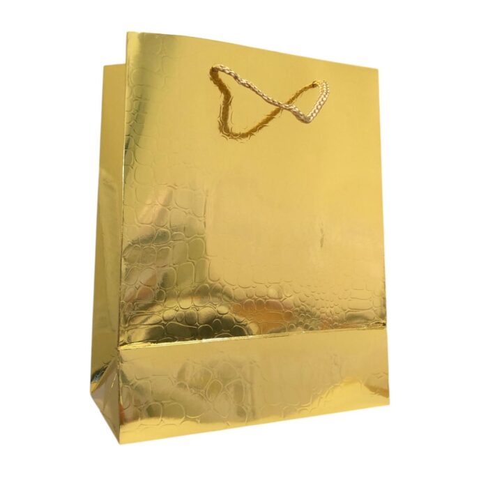 Sacola Papel 18x10x23cm Metalizado P/ Presente - 1 Und - Imagem 1