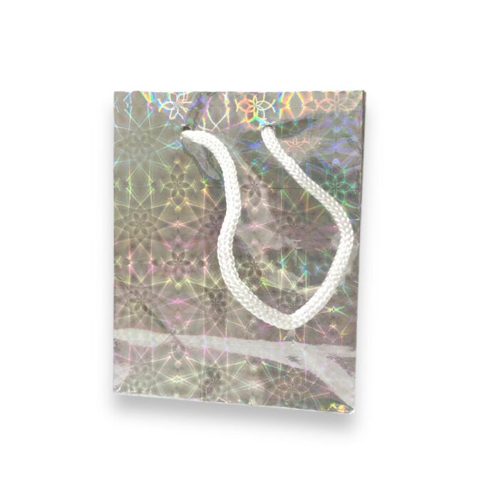 Sacola Papel 8x10x4cm Metalizado P/ Presente – 1 Und - Imagem 1