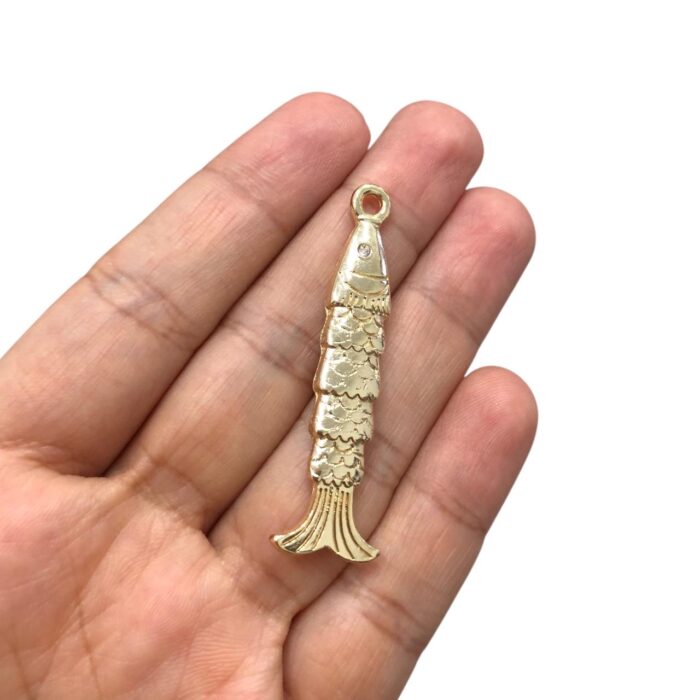Pingente Peixe 53mm Dourado - 1 Und - Imagem 3