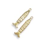 Pingente Peixe 53mm Dourado - 1 Und