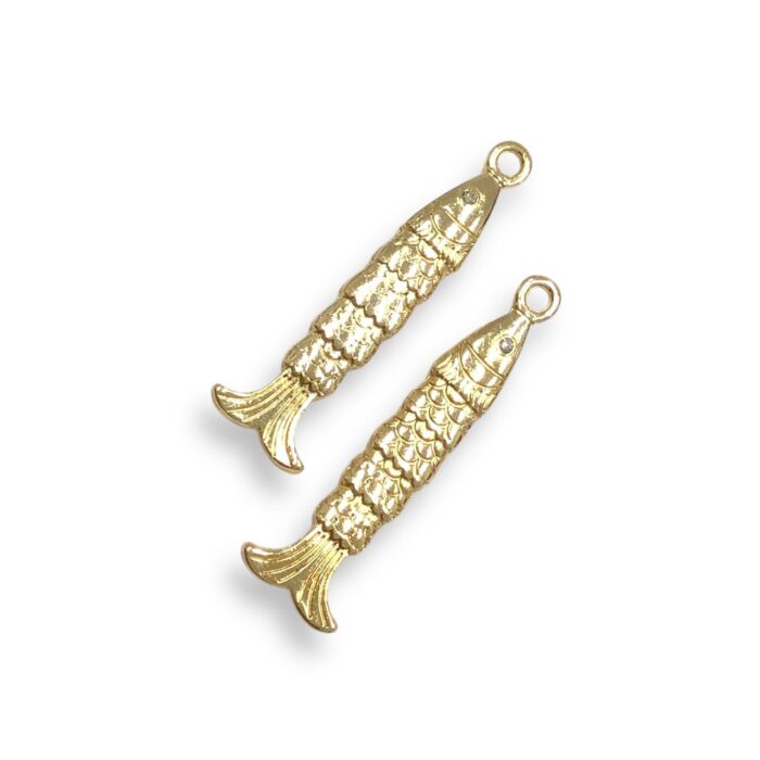 Pingente Peixe 53mm Dourado - 1 Und - Imagem 1