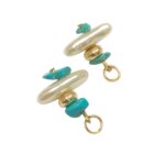 Pingente Pedra/Pérola 24mm Dourado - 1 Und