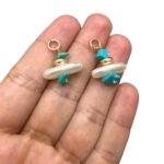 Pingente Pedra/Pérola 24mm Dourado - 1 Und - Imagem 3