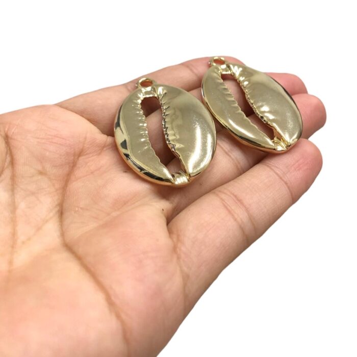 Pingente Búzio 45mm Dourado - 1 Und - Imagem 3
