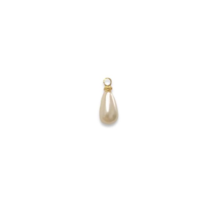 Pingente Gota Pérola 14mm C/ Charneira Dourado - 1 Und - Imagem 1
